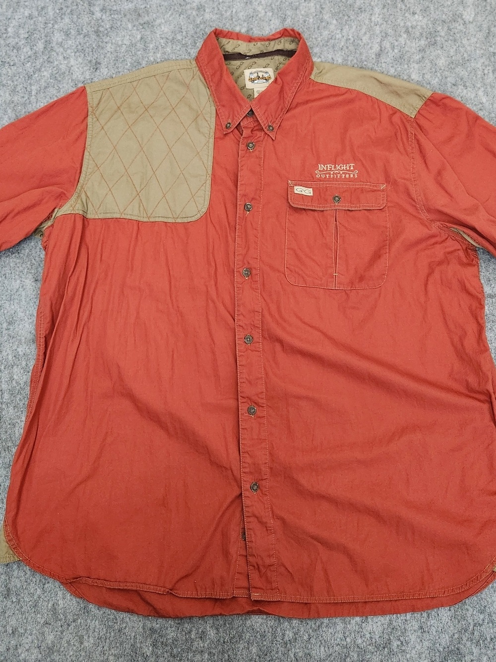 GameGuard Men's 2XL Short Sleeve Shooting Shirt Orange Logo Hunting Outdoor